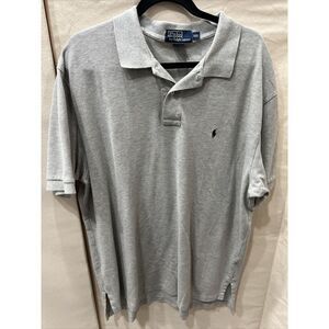Polo By Ralph‎ Lauren Polo Pony Shirt Gray Cotton Men's Size 2XL XXL Made In USA